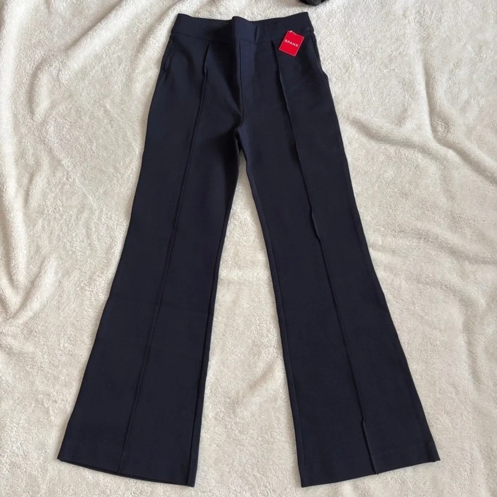 NWT SPANX PerfectFit Ponte Flare Pant Women's M Classic Navy Slimming Workwear - Picture 2 of 11